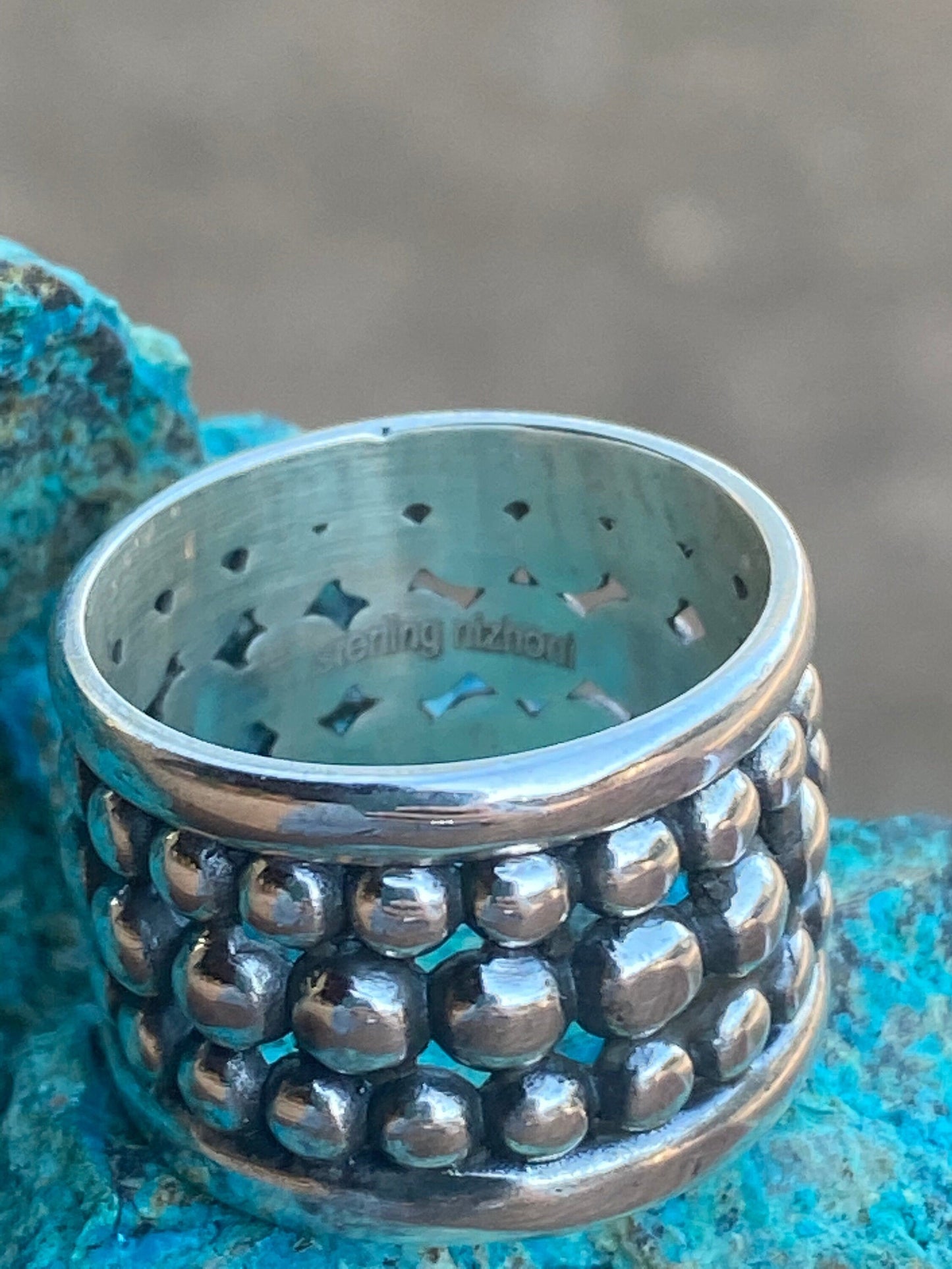 Handmade Sterling Silver Ball Cigar Band Ring