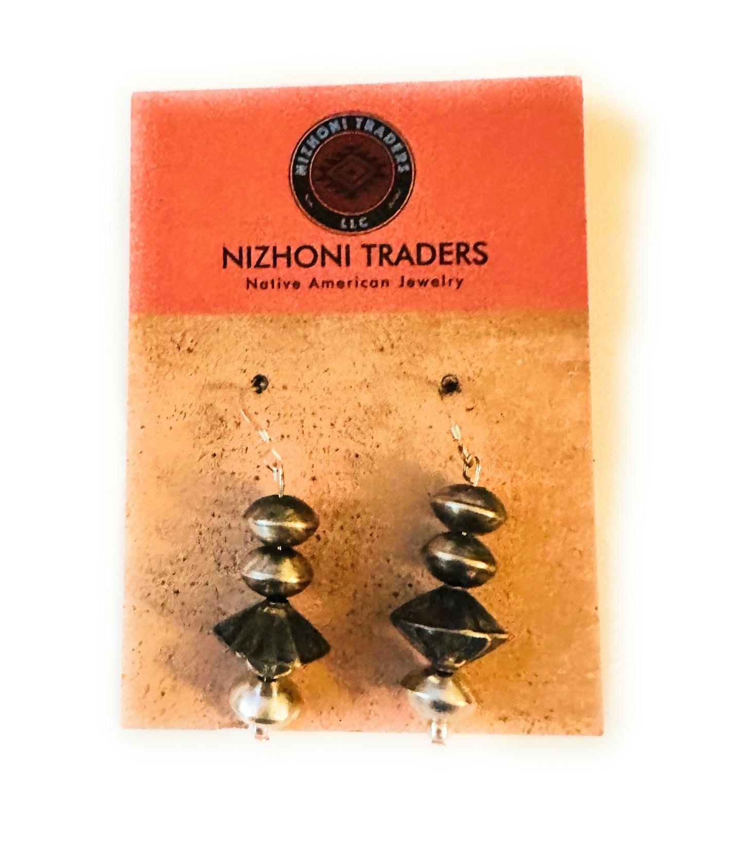 Navajo Sterling Silver Pearl Beaded Dangle Earrings