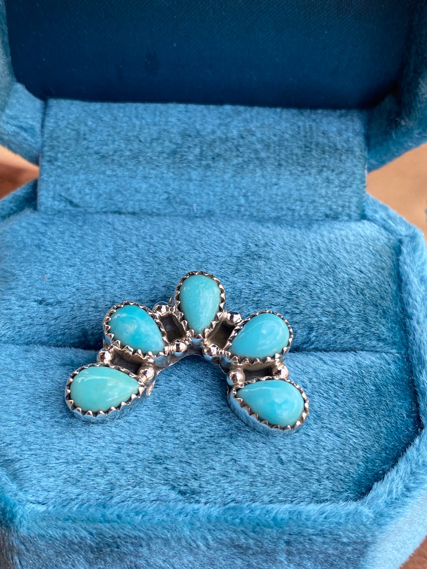 Kingman Turquoise & Sterling Silver Diamond Wrap Ring