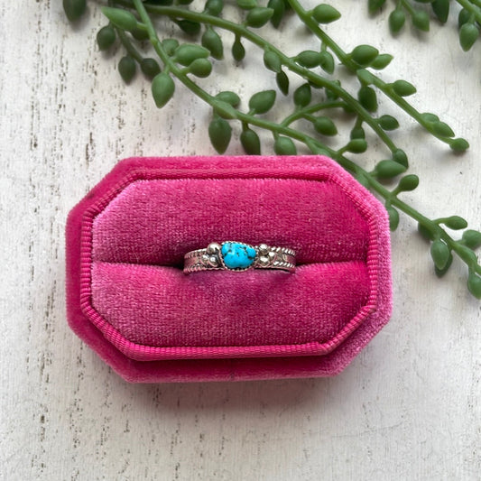 Navajo Sterling Silver Single Stone Turquoise Ring