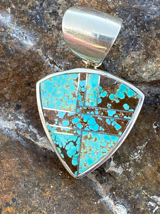 Navajo Turquoise 8 Triangle Pendant Necklace