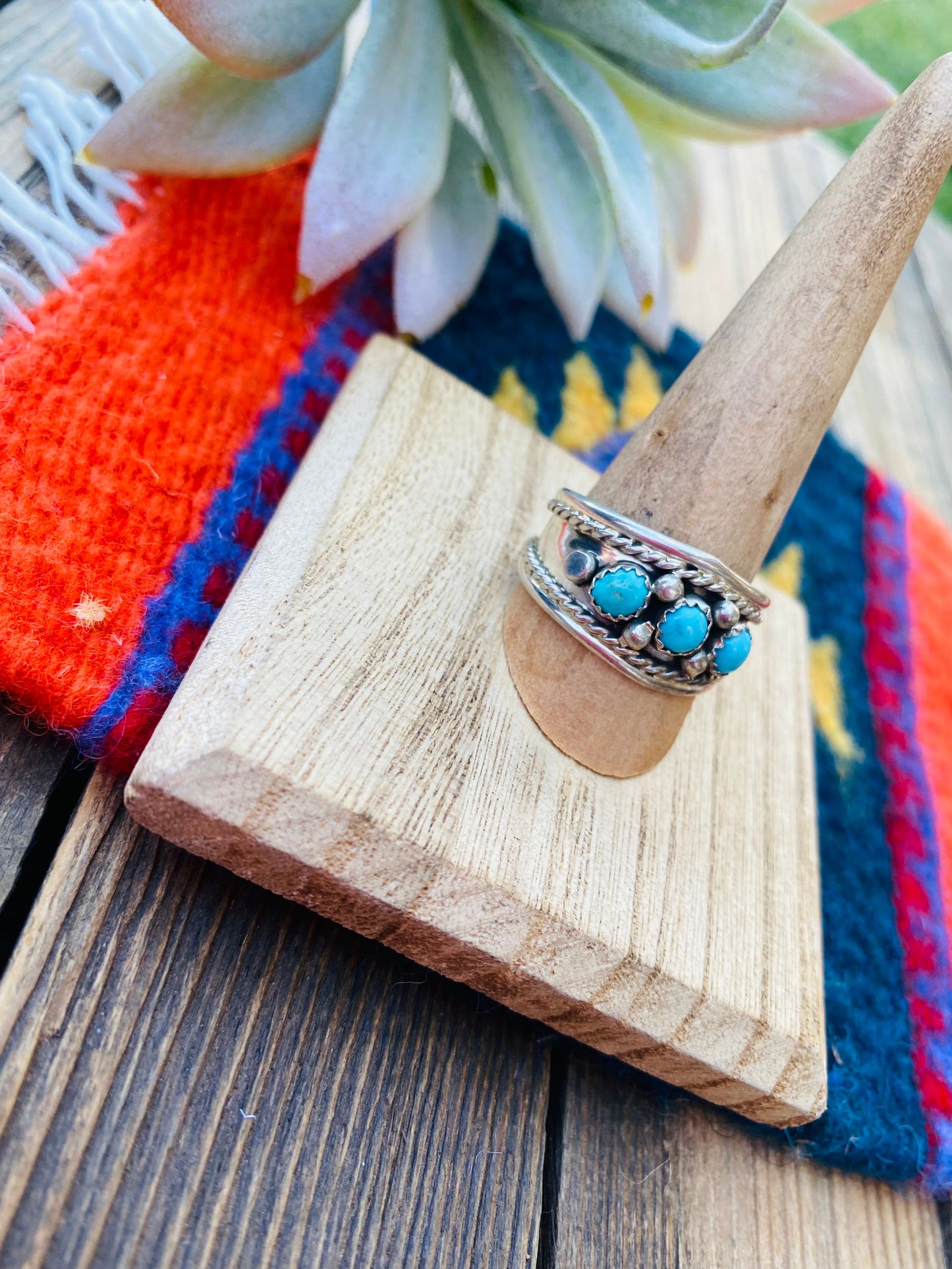 Navajo Turquoise and Sterling Silver Band Ring