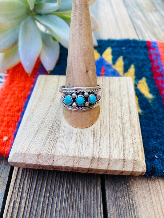 Navajo Turquoise and Sterling Silver Band Ring