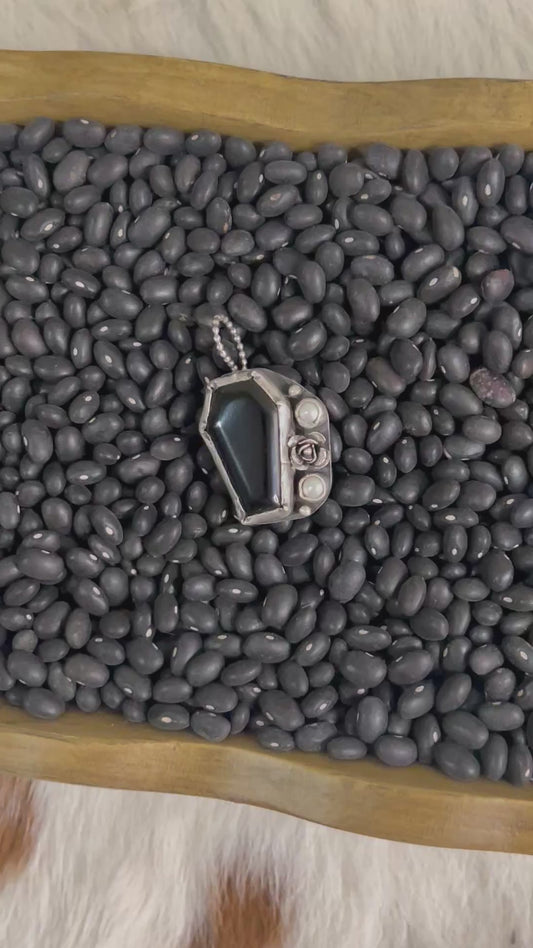 Obsidian Coffin Pendant